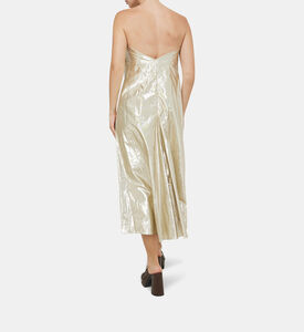 Cetelle Strapless Gold Lame Dress Cetelle Strapless Gold Lame Dress