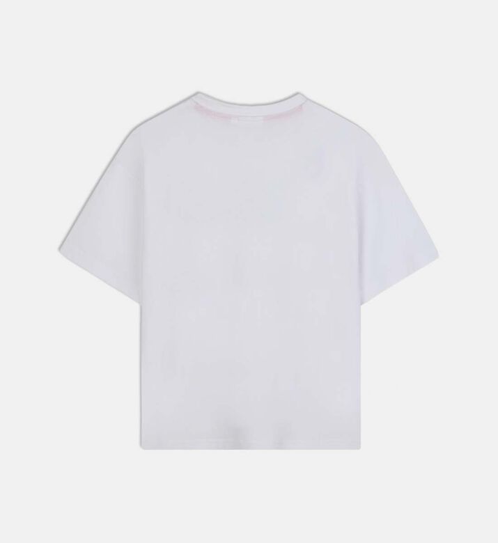 تيشيرت قصير الأكمام فضفاض بطبعة شعار