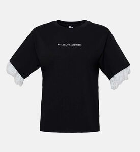 Lace Trims Text-print Short-sleeve T-shirt