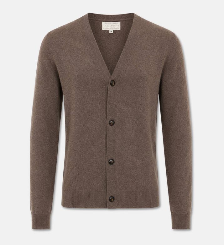 Galeries Lafayette Button-front Cashmere Cardigan, Brown, S, Packshot View