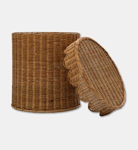 Home Deco and More Large Round-shape Laundry Basket, Beige, M, Packshot View