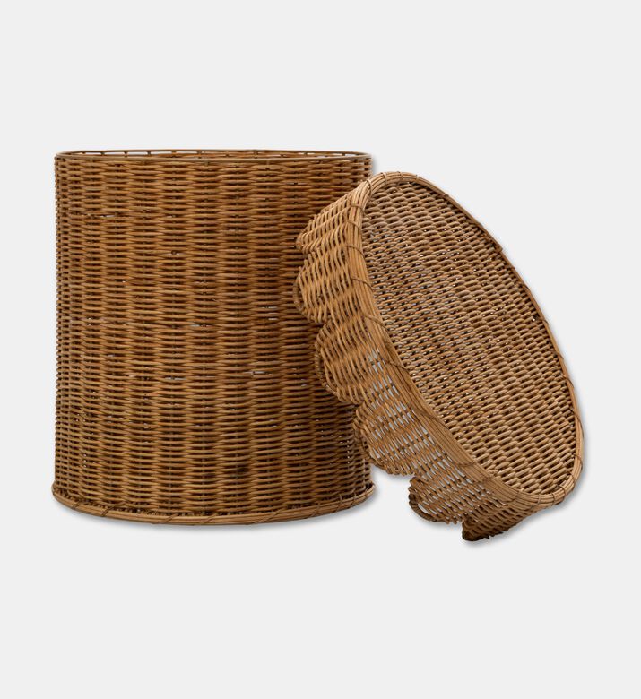 Home Deco and More Large Round-shape Laundry Basket, Beige, M, Packshot View