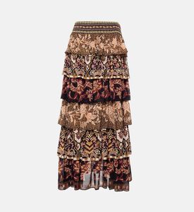 Farm Rio Floral-animal Print Tiered Maxi Skirt, Packshot View