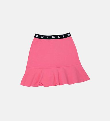 Girl Logo-waistband Flared Skirt