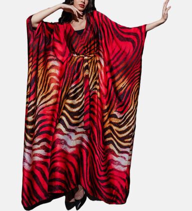 All-over Animal-print Flared Kaftan