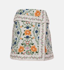 تنورة ملفوفة بنقشة أزهار