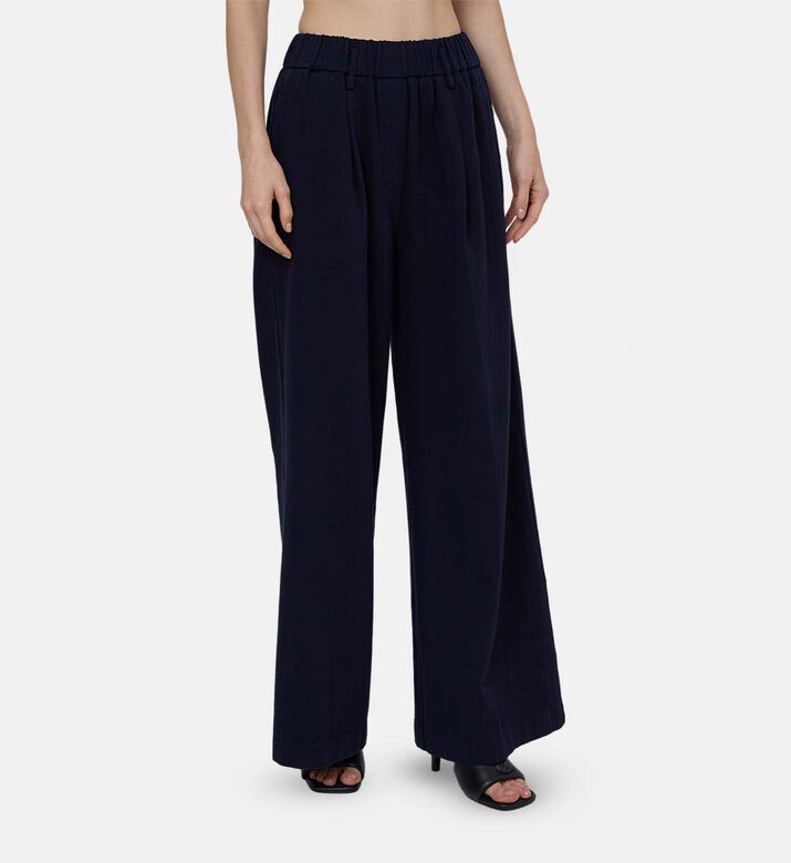 Wide-leg Pleated Trousers