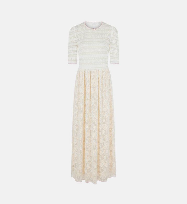 Puffed-sleeve Midi Dress