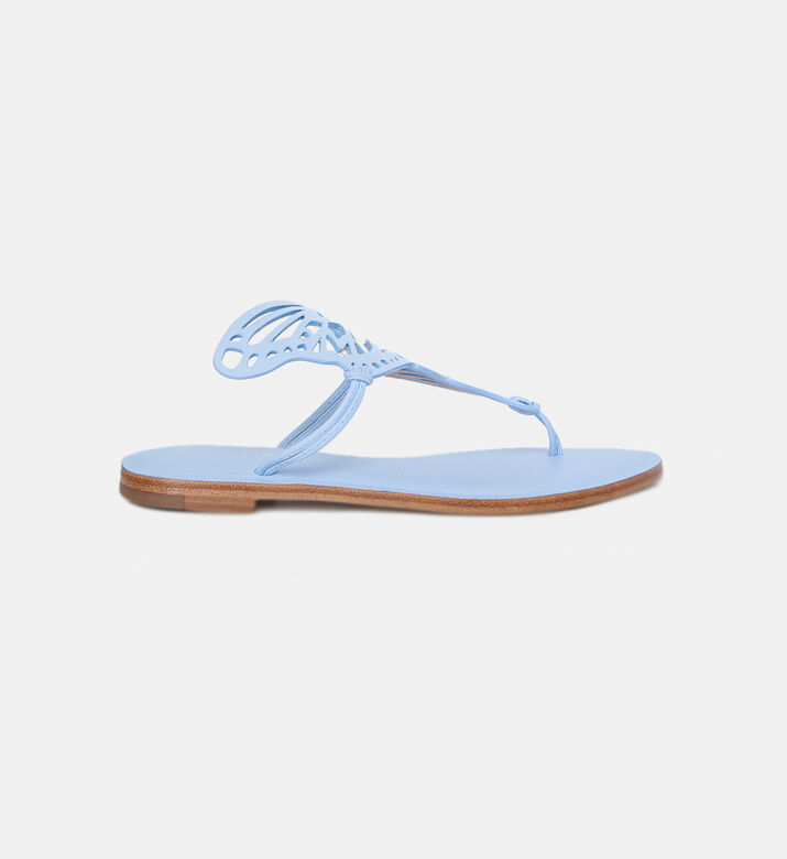 حذاء تالولا جلدي مسطح مفتوح من الخلف