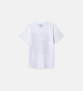 تيشيرت بولو قطن بطبعة غرافيك مرجانية