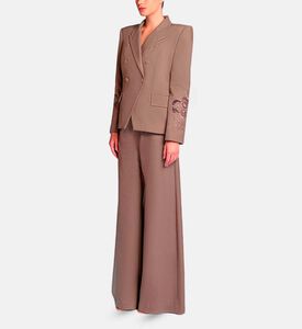 Michael Cinco Floral-embroidery Regular-fit Suit Set, Light-brown, Xl, Model View