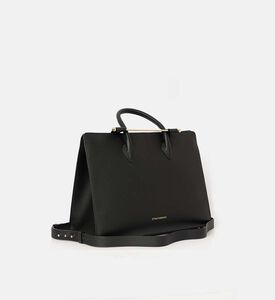 Strathberry Leather Large Tote Bag, Black, Packshot View