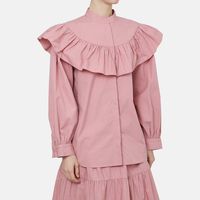 Long-sleeve Ruffle Collar Blouse
