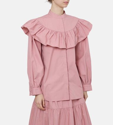 Long-sleeve Ruffle Collar Blouse