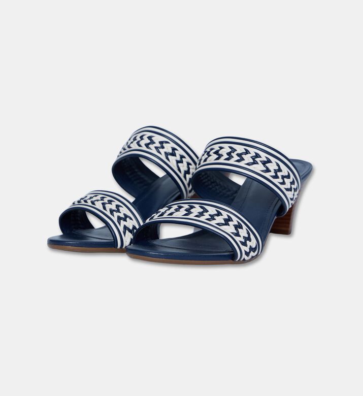 Arezzo Woven Slip-on Mule Sandals, Navy, Eu-40, Packshot View