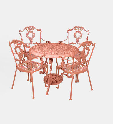 طاولة طعام غرايب حمراء بـ 4 كراسي 90 × 70 سم