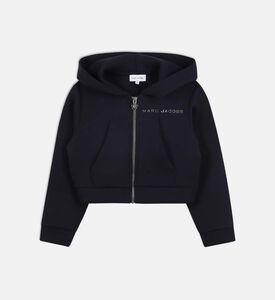 كارديغان طويل الأكمام بقبعة وقصة عادية