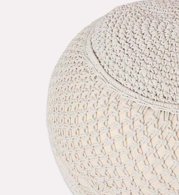 Home Deco and More Flufa Natural Cotton Pouf, Packshot View