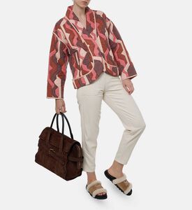 Ba and Sh Trincy Geometric Patchwork Cropped Jacket, Model View