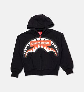 Sprayground Logo Shark Mouth Full-zip Hoodie, Black, 14y, Packshot View