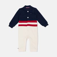 Stripe-print Snap Closure Romper