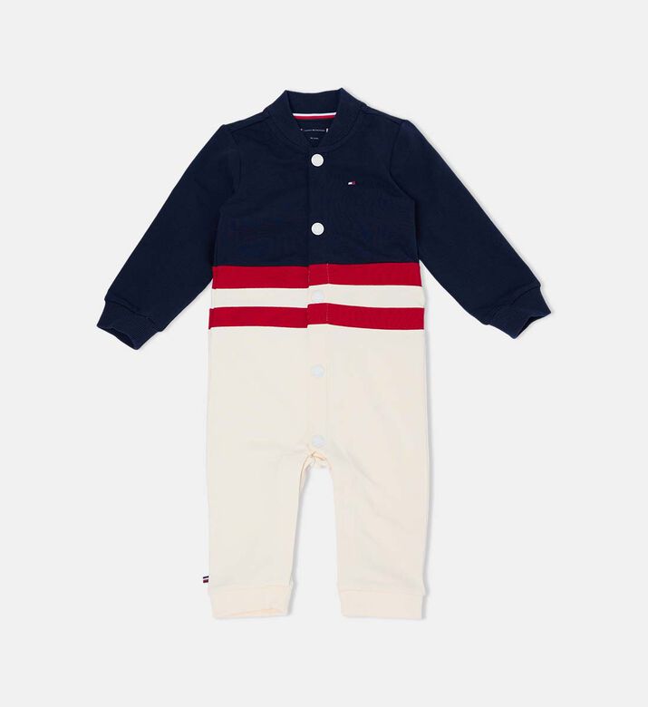 Stripe-print Snap Closure Romper