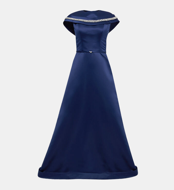 Satin Stone-embroidery Gown