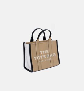 حقيبة يد متوسطة الحجم مقسمة للونين