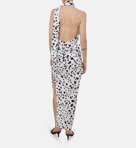 Rowen Rose All-over Leopard-print Ruched Maxi Dress, Model View