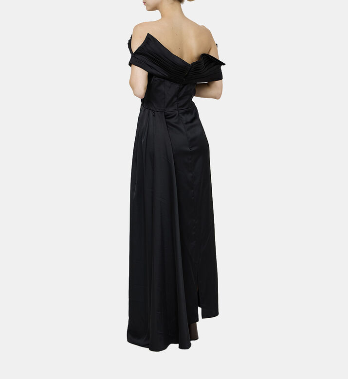 Satin Off-shoulder Dress