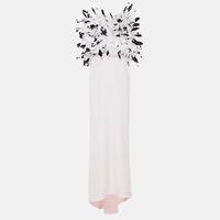 Feather-trimmed Maxi Gown