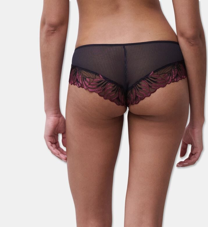 Chantelle Embroidered Tulle Shorty Briefs, Blue, Xl, Model View