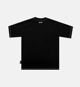 تيشيرت قطن بياقة مستديرة بطبعة تلفزيون