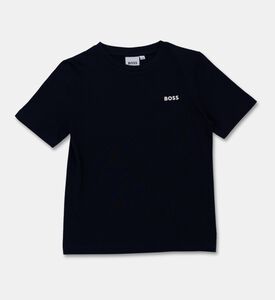Boss Cotton Crewneck Logo T-shirt, Navy, 4y, Packshot View