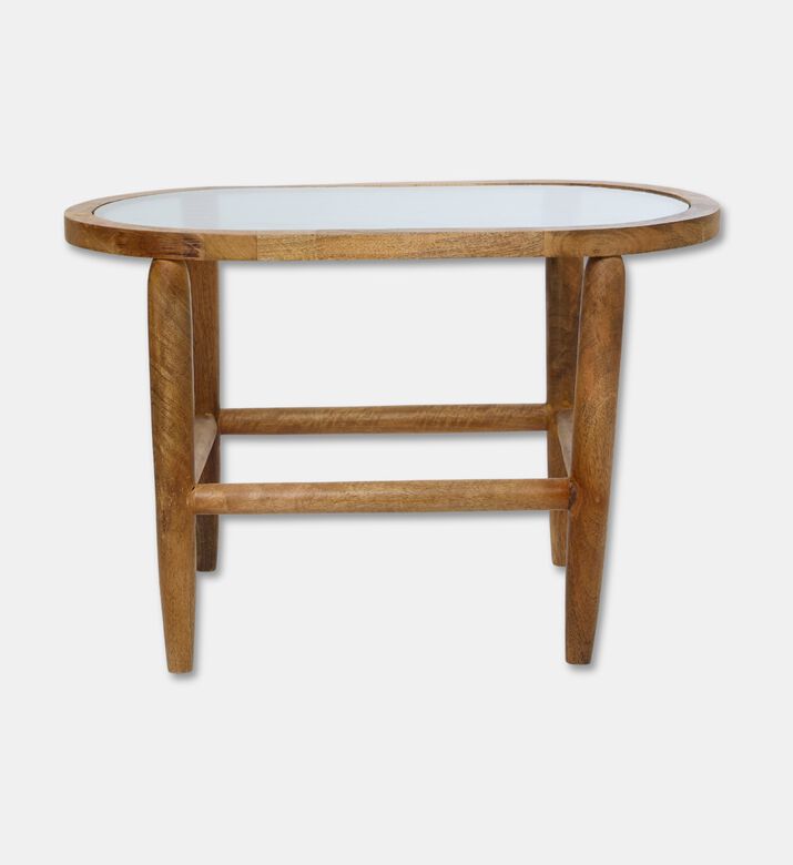 Home Deco and More Oval-shape Capsule-top Table, Light-brown, 43x37-cm, Packshot View