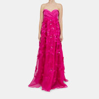 Flower-applique Maxi Gown
