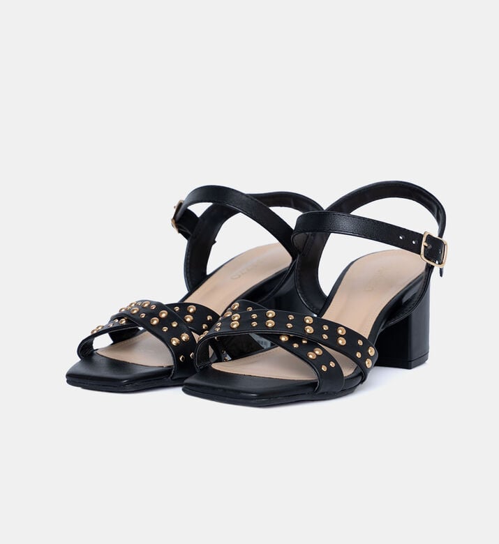 Preta Leather Studded Heeled Sandals Preta Leather Studded Heeled Sandals