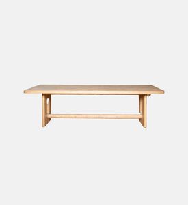 Home Deco and More Drayton Wood Dinning Table, Brown, 220x100x76-cm, Packshot View