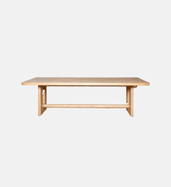 Home Deco and More Drayton Wood Dinning Table, Brown, 220x100x76-cm, Packshot View