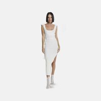 Harness Knit Shoulder Pads Dress