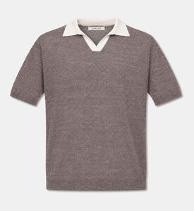 L.B.M Contrast-collar Knit Polo Shirt, Packshot View