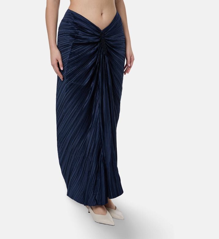 Cult Gaia Pleated Asymmetrical Flared Skirt, Model View