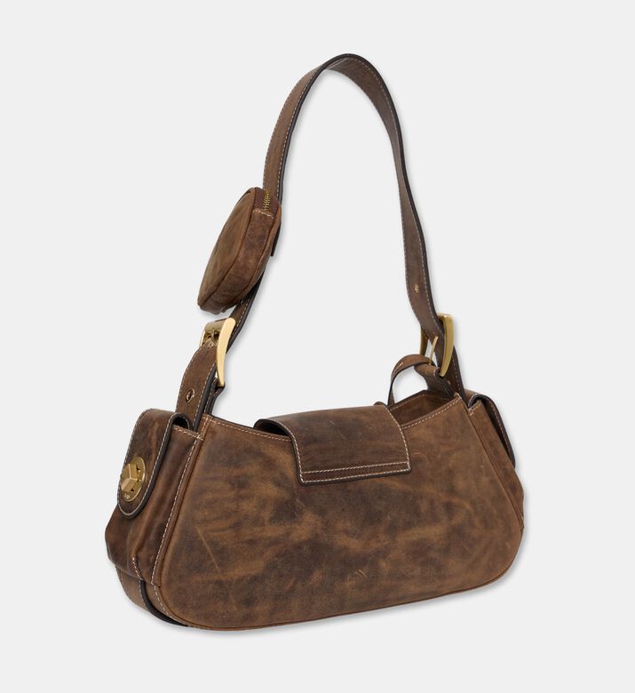 Manc Aurora Logo-detail Shoulder Bag, Brown, Packshot View