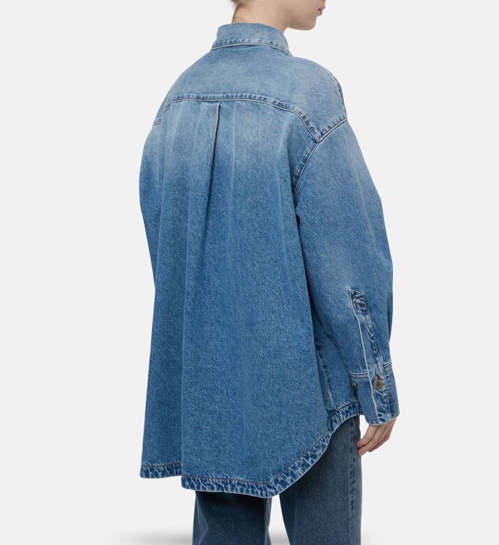 The Attico Diana Denim Oversized Shirt Jacket, Model View