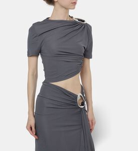 Christopher Esber Sculptural Hardware Ruched Dress, Model View
