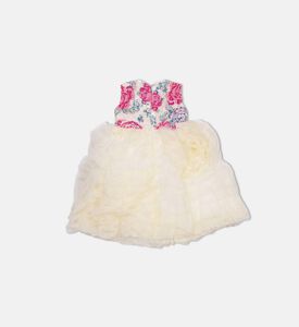 فستان واسع بتصميم مزين بترتر بشكل أزهار