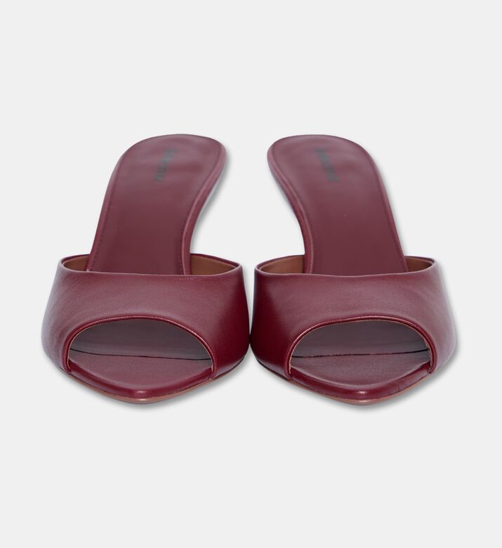 Lola Cruiz Amelia Leather Mule Sandals, Burgundy, Eu-41, Packshot View