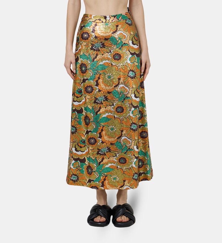Sequined Floral Midi Skirt Sequined Floral Midi Skirt
