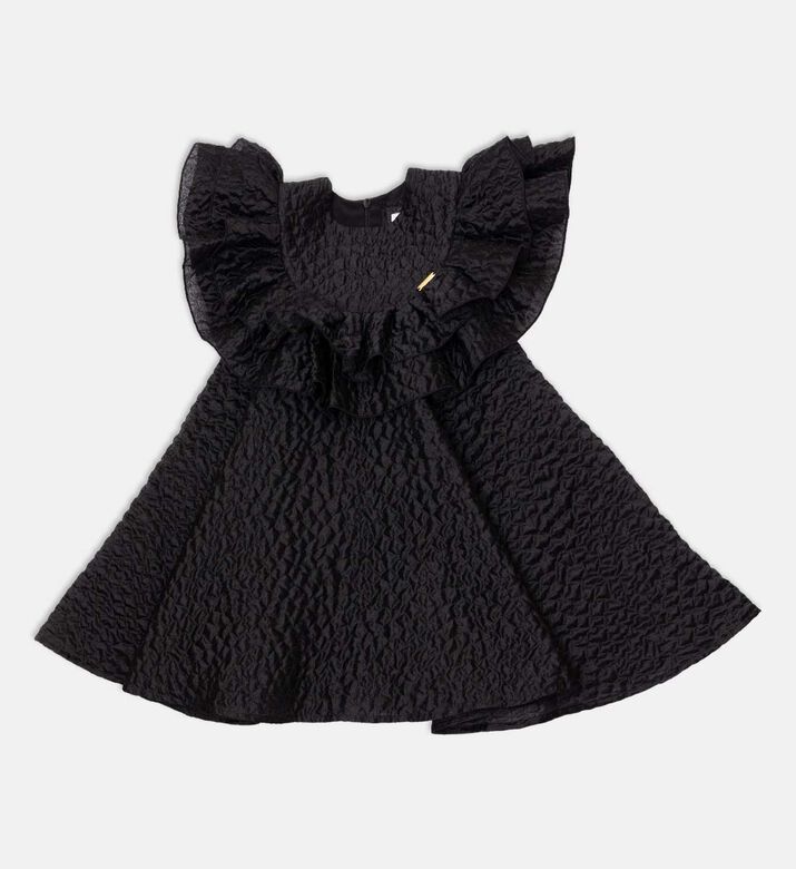 Layered Ruffled Cap Sleeves A-line Dress
