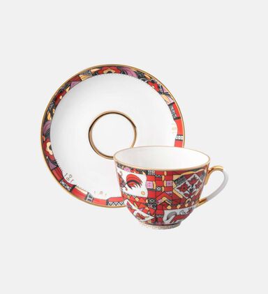 Spring Red Horse Tea Cup Saucer